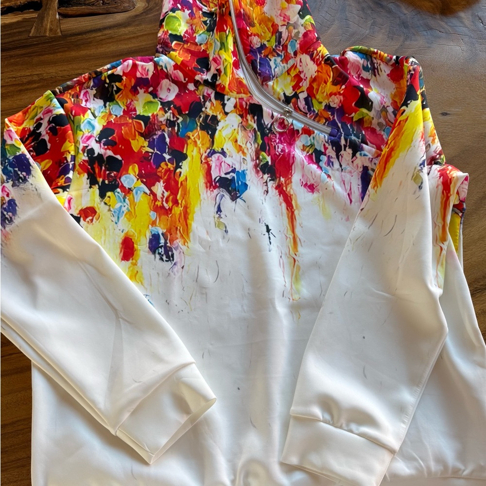 Colorful Abstract Print Sweatshirt